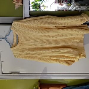 Butter Yellow Grandpa Sweater. Cotton.